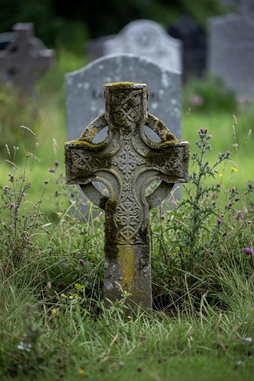 Weathered headstone — before preservation